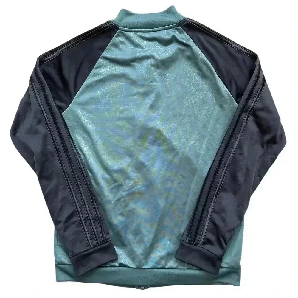 Adidas Women's Embossed Print Climalite Full Zip Track Jacket Teal Carbon M - Picture 2 of 10